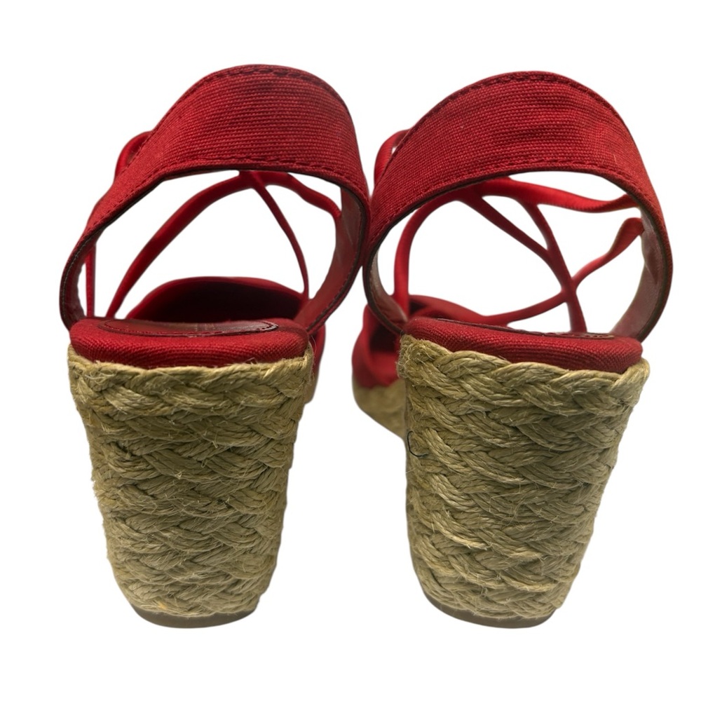 Lauren Ralph Lauren Red Espadrille Wedge Sandals - Picture 4 of 9